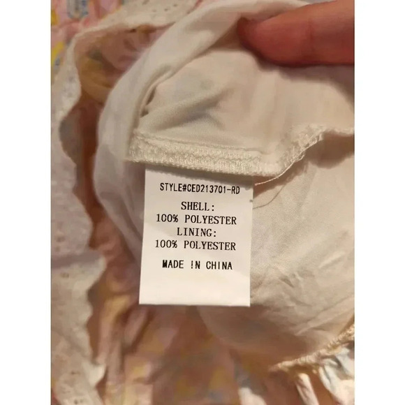 Melloday Mini Dress Cottage Floral Tiered Womens Size Medium - Picture 4 of 8